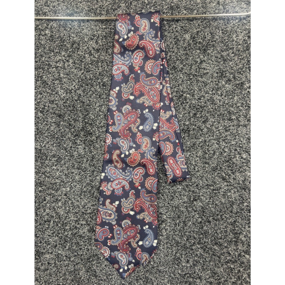 Stafford Tie Mens OS Navy Red Paisley Silk Classic Necktie Formal Business SEO